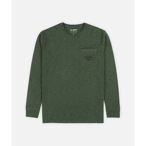 NEW JETTY men's sedge slub long sleeve top in olive